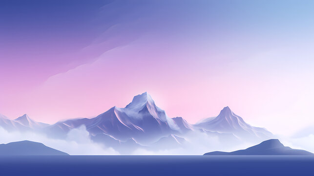 Minimalist abstract mountain illustration