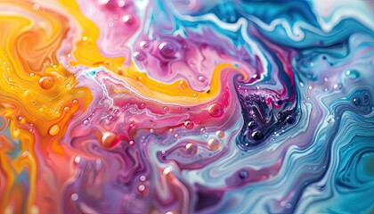 Liquid paint mixing in mesmerizing swirls