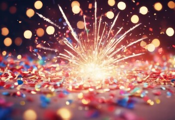 'konfetti banner confetti glitzer feuerwerk fireworks sylvester party tight bang colours glister light card star colourful blurred graphic turn of the year pyrotechnic h'