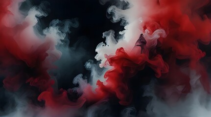 Black and red ink background colorful fog abstract  .Generative AI