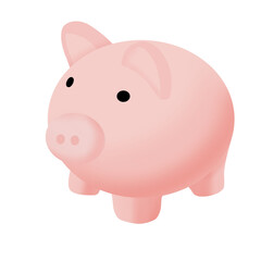 piggy bank isolated on white