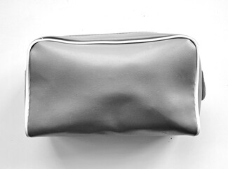Pouch or bag fabric with gray color on white background