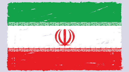 Iran flag in sketch style