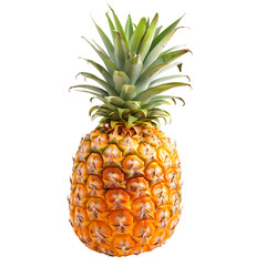  A whole, fresh pineapple with detailed skin texture, transparent background, PNG Cutout