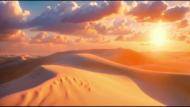 beautiful desert, sunset. sand dunes in the Sahara Desert. 4k backgrounds