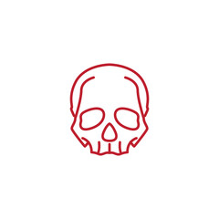 Creative skull line logo design 
