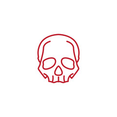 Creative skull line logo design 
