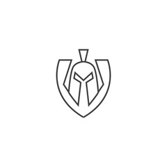 Creative modern spartan shield logo design 