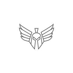 Creative spartan wings logo design 