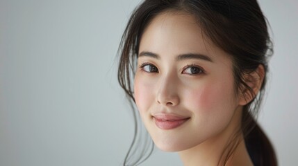 A close-up of a young woman's face, portrait