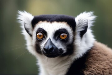 Fototapeta premium 'lemur catta portrait front view animal together mammal fur captivity park holland madagascar africa tailed adult young group monkey cute grey forest primate sitting rest resting behaviour outdoors'