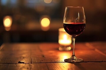 glass of red wine on a wooden table