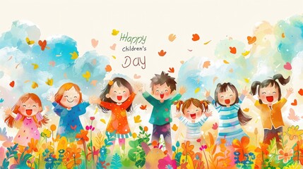 6.1 Children's Day Illustration - Powered by Adobe