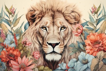 Lion sketch painting drawing.