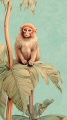 Obraz premium Wallpaper on monkey wildlife animal mammal.