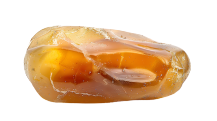 Detailed capture of a pitted date, emphasizing the sticky texture and natural sheen through macro photography, transparent background, PNG Cutout