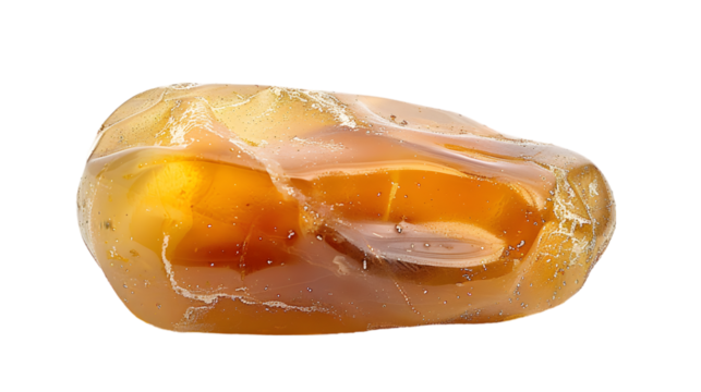  Detailed capture of a pitted date, emphasizing the sticky texture and natural sheen through macro photography, transparent background, PNG Cutout