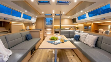 Luxurious Sailboat Cabin Interior