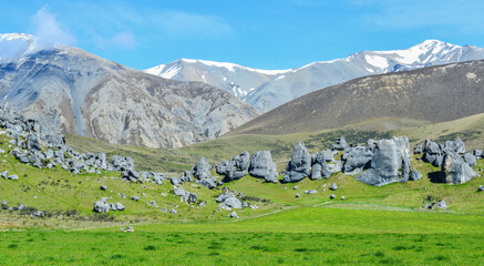 The Castle hill. Southern Alps. Arthurs Pass. New Zealand