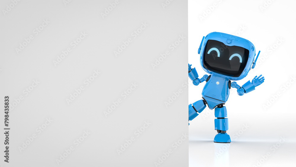 Poster ai personal assistant robot with white empty space