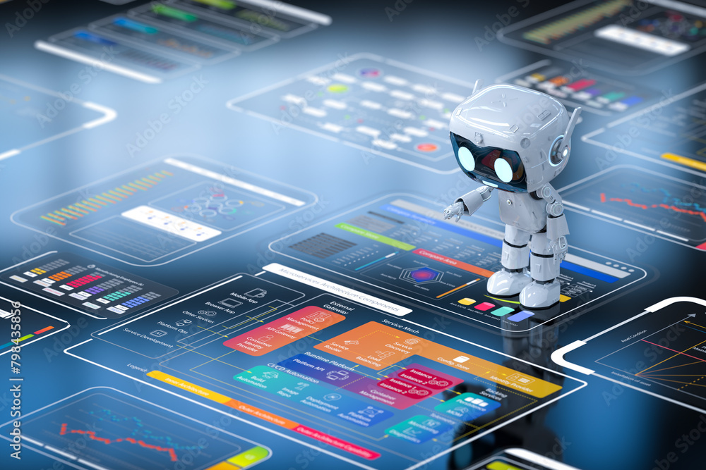 Poster personal assistant robot with colorful digital graphic display
