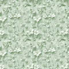 Floral green color, form natural, seamless fabric pattern.