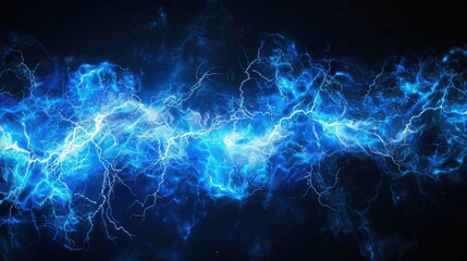 A blue and white electric storm with a lot of blue and white sparks