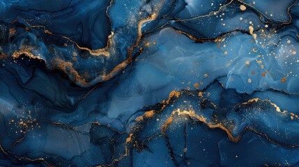 Fototapeta premium A beautiful blue and gold color scheme with a lot of gold glitter