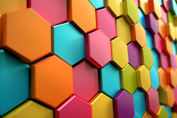 abstract background, Abstract background with various multicolored hexagons. Big and small.