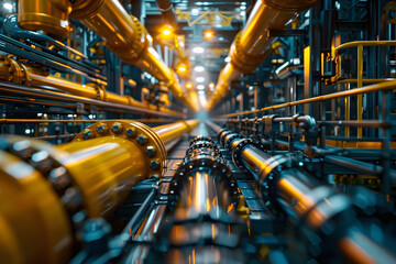Intricate Web of Interconnected Pipework in Sophisticated Refinery Facility