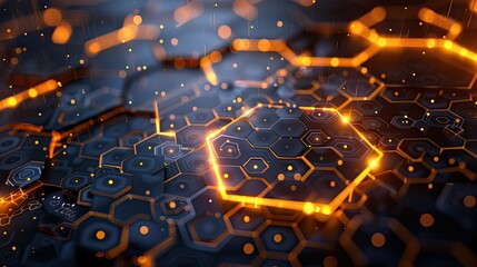 A close up of a black and orange patterned surface