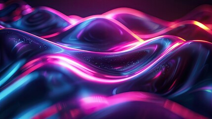 A colorful, abstract image of a wave with a purple and blue hue