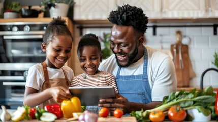 Mother and child in the kitchen, fruits on the table