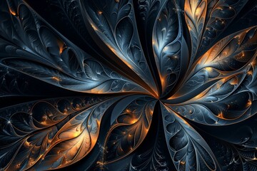 image of one Digital Fractal on Black Color