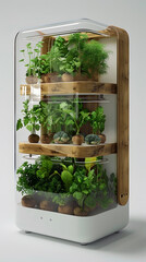 Schematic Display for Sustainable Urban Agriculture Concepts in Minimalist,Hyper-Detailed 3D Render