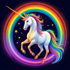Mystical Unicorn on Cosmic Rainbow