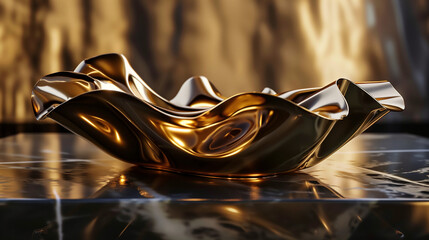 Artistic Golden Centerpiece Reflecting Luxury