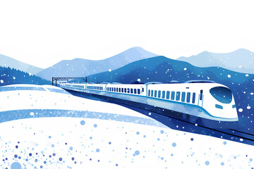 Fototapeta premium 雪と電車の風景