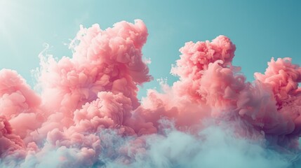 Fototapeta premium Pink smoke clouds in the sky