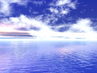 Obraz premium 幻想的な夏空と海