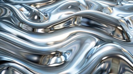 The image is a silver wave that appears to be made of metal