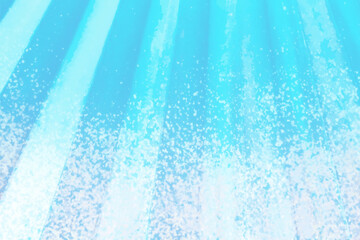 明るい滝の水しぶきが舞うような青と水色、白を基調とした扇のイメージイラスト