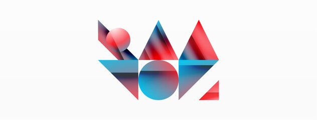 Assorted geometric shapes unite in a minimalistic abstract backdrop, offering a versatile canvas for contemporary design for digital designs, presentations, website banners, social media posts