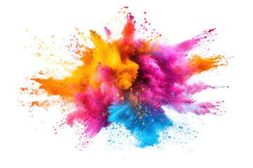 A mesmerizing explosion of neon pigments, illuminating the darkness with an electrifying burst of color. ,Isolated on white background