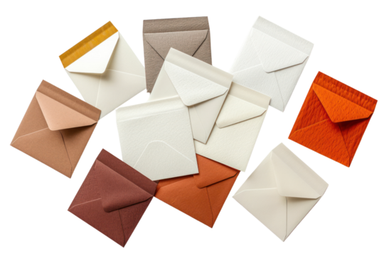 A selection of personalized greeting cards with custom messages and names, isolated on a white background