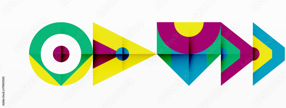 Poster An artistic logo design featuring a symmetrical pattern of colorful geometric shapes in magenta and electric blue. A modern art piece perfect for any event or graphic project