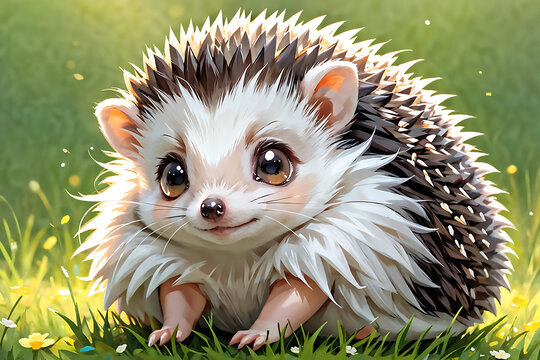 cute baby hedgehog.Generative AI