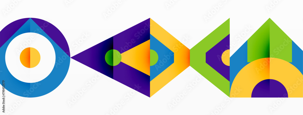 Aufkleber A vibrant pattern of rectangles and triangles in electric blue shades, with parallel lines and symmetrical shapes. The design showcases a variety of geometric elements on a white background