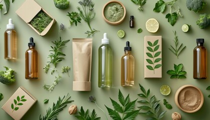 Natural beauty products made with plant extracts.