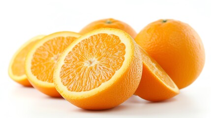 Fresh Oranges on white background